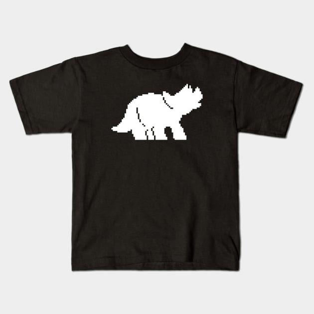 8-Bit Triceratops Kids T-Shirt by JPenfieldDesigns